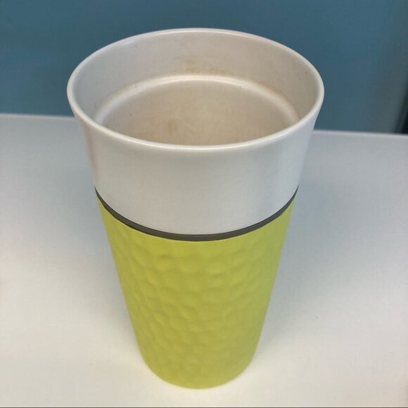 STARBUCKS 2016 Dimpled Neon  Yellow To go Mug - Picture 9 of 9